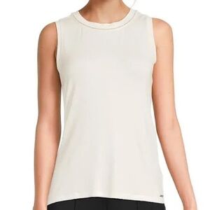 Calvin Klein Off-White Sleeveless Knit Top